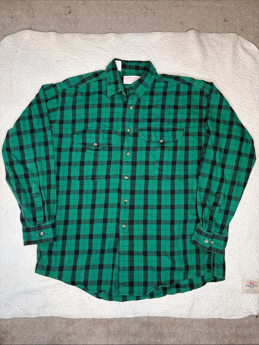 Vintage Filson Green Plaid Alaskan Guide Shirt: Size Extra Large